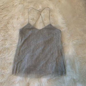 Silver spaghetti strap top